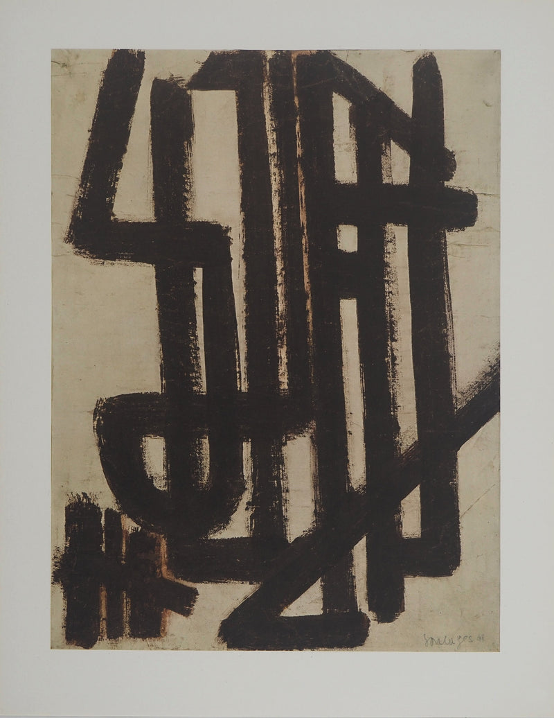 Pierre SOULAGES : Peinture 1948, Héliogravure originale (vue générale) - Crédit photo : Galerie Art.Paris