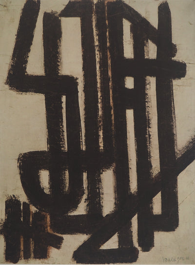 Pierre SOULAGES : Peinture 1948, Héliogravure originale (photo de détail 3) - Crédit photo : Galerie Art.Paris