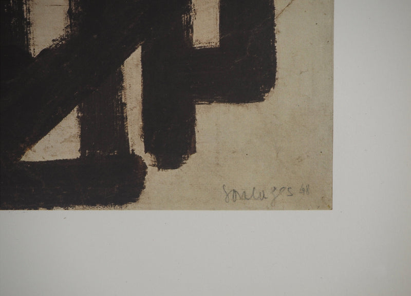 Pierre SOULAGES : Peinture 1948, Héliogravure originale (photo de détail 2) - Crédit photo : Galerie Art.Paris