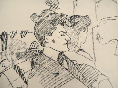 Amedeo MODIGLIANI : Portrait de Mario Buggelli, Lithographie signée