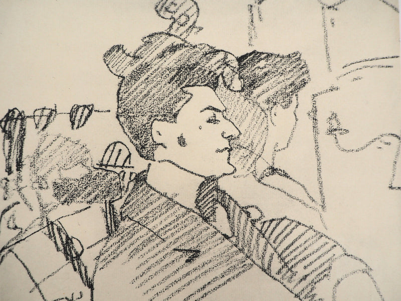 Amedeo MODIGLIANI : Portrait de Mario Buggelli, Lithographie signée