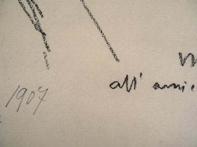 Amedeo MODIGLIANI : Portrait de Mario Buggelli, Lithographie signée