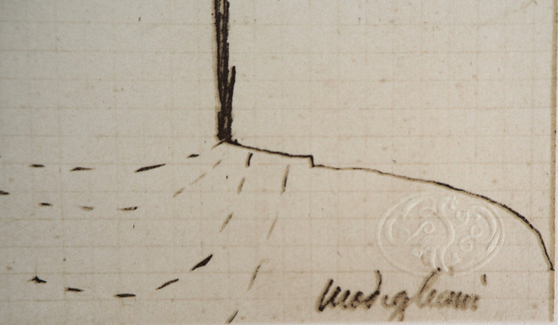 Amedeo MODIGLIANI : Tête de Cariatide, Lithographie signée