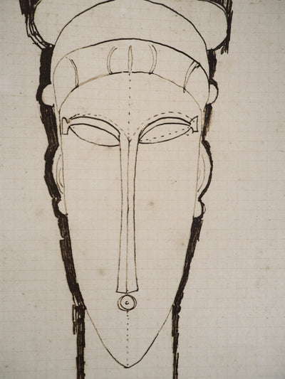 Amedeo MODIGLIANI : Tête de Cariatide, Lithographie signée