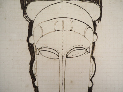 Amedeo MODIGLIANI : Tête de Cariatide, Lithographie signée