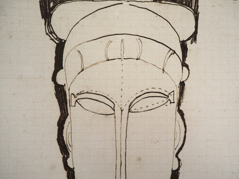 Amedeo MODIGLIANI : Tête de Cariatide, Lithographie signée