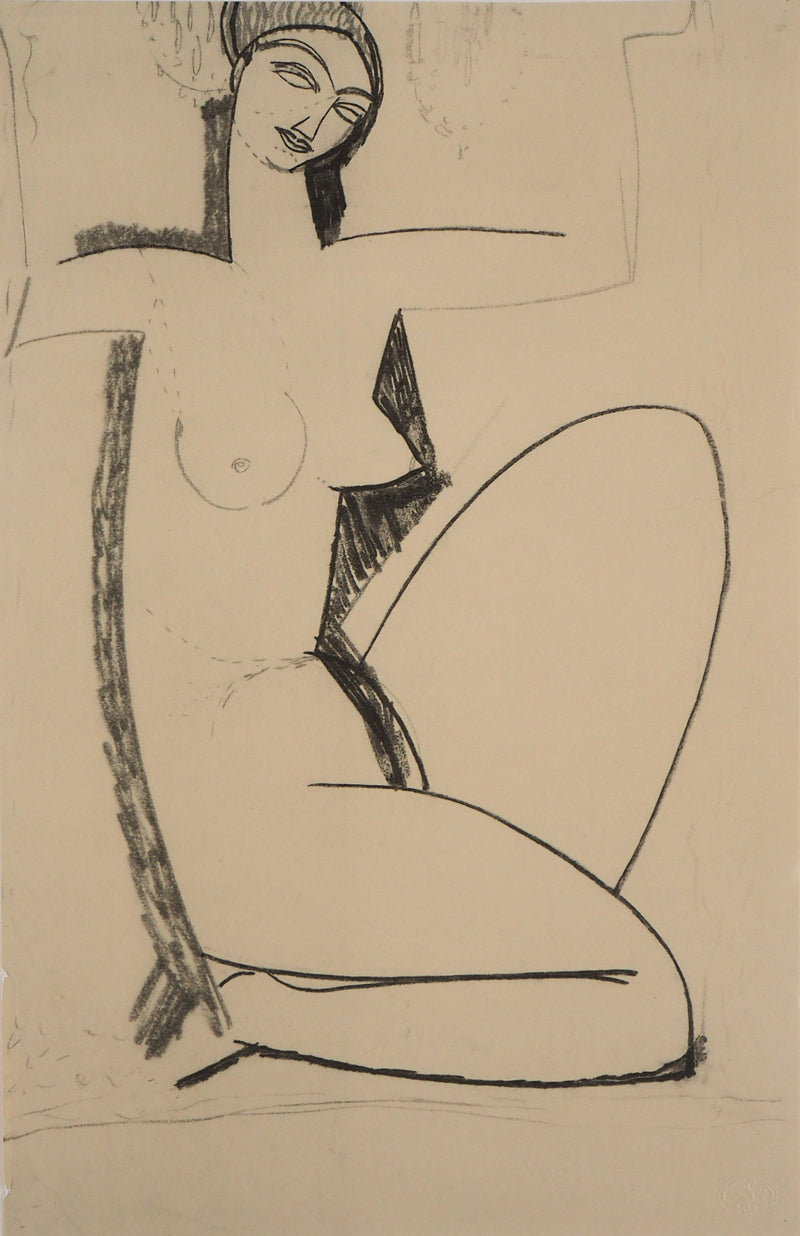 Amedeo MODIGLIANI : Cariatide agenouillée, Lithographie