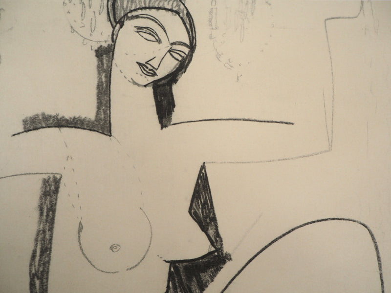 Amedeo MODIGLIANI : Cariatide agenouillée, Lithographie
