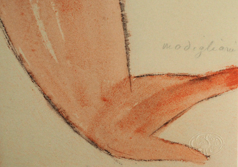 Amedeo MODIGLIANI : Grand nu en rouge, Lithographie signée
