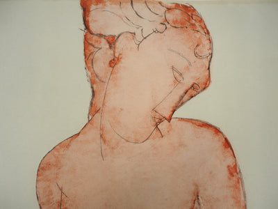 Amedeo MODIGLIANI : Grand nu en rouge, Lithographie signée