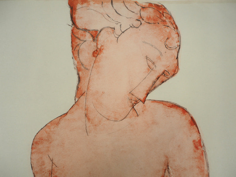 Amedeo MODIGLIANI : Grand nu en rouge, Lithographie signée