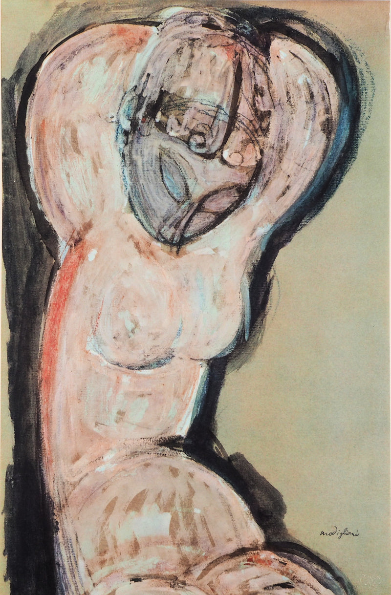 Amedeo MODIGLIANI : La femme de Caryes, Lithographie signée