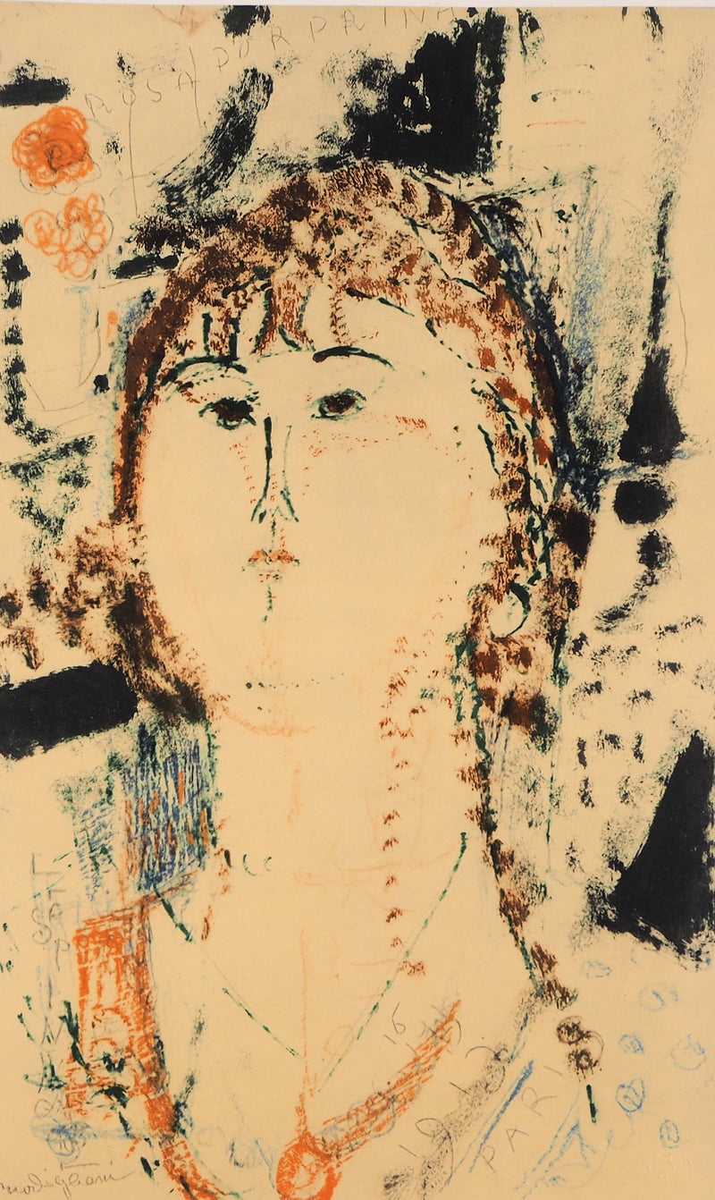 Amedeo MODIGLIANI : Rosa Porprina, Lithographie signée