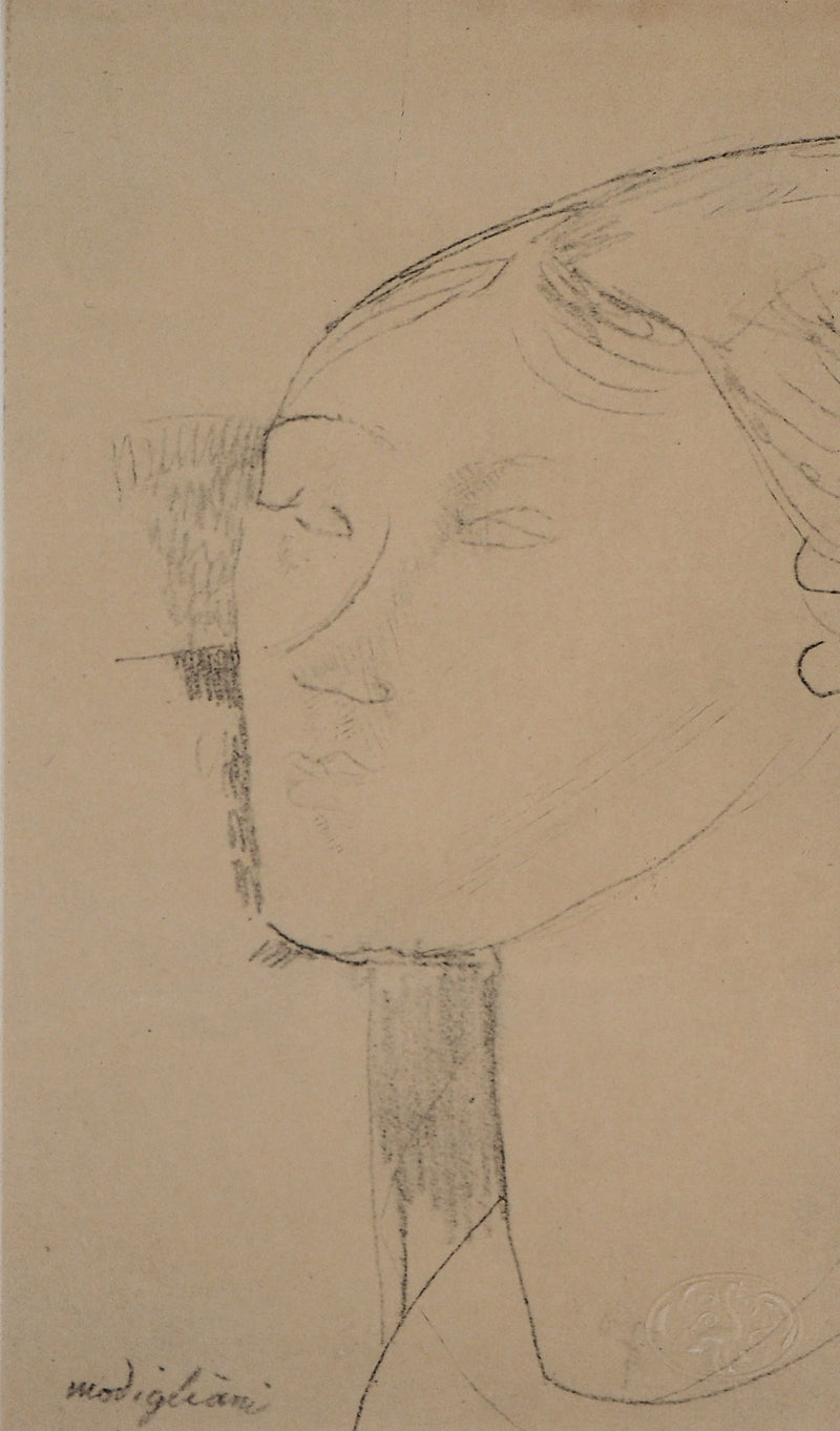 Amedeo MODIGLIANI : Portrait de Beatrice Hastings, Lithographie signée