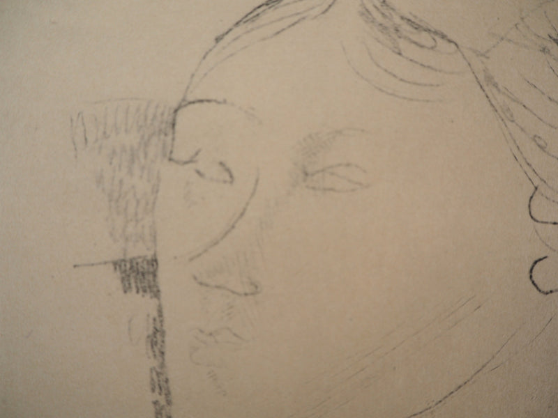 Amedeo MODIGLIANI : Portrait de Beatrice Hastings, Lithographie signée