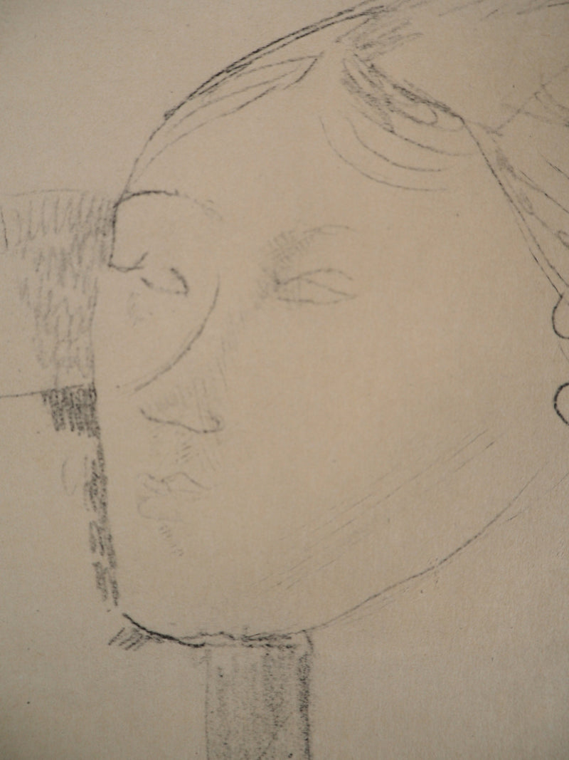 Amedeo MODIGLIANI : Portrait de Beatrice Hastings, Lithographie signée