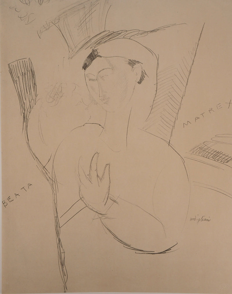 Amedeo MODIGLIANI : Piété, Lithographie signée