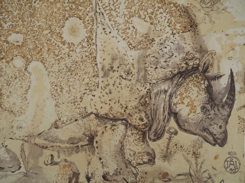 Salvador DALI : Rhinocéros : Hommage à Albrecht Dürer, Affiche originale (photo de détail 7) - Crédit photo : Galerie Art.Paris