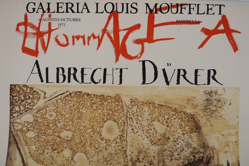 Salvador DALI : Rhinocéros : Hommage à Albrecht Dürer, Affiche originale (photo de détail 8) - Crédit photo : Galerie Art.Paris