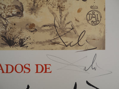 Salvador DALI : Rhinocéros : Hommage à Albrecht Dürer, Affiche originale (photo de détail 2) - Crédit photo : Galerie Art.Paris
