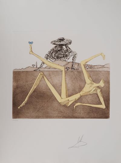 Salvador DALI : Don Quichotte, Le Coeur de la Folie, Gravure originale (vue générale) - Crédit photo : Galerie Art.Paris