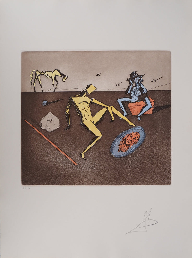 Salvador DALI : Don Quichotte, le Miroir de la Chevalerie, Gravure originale signée