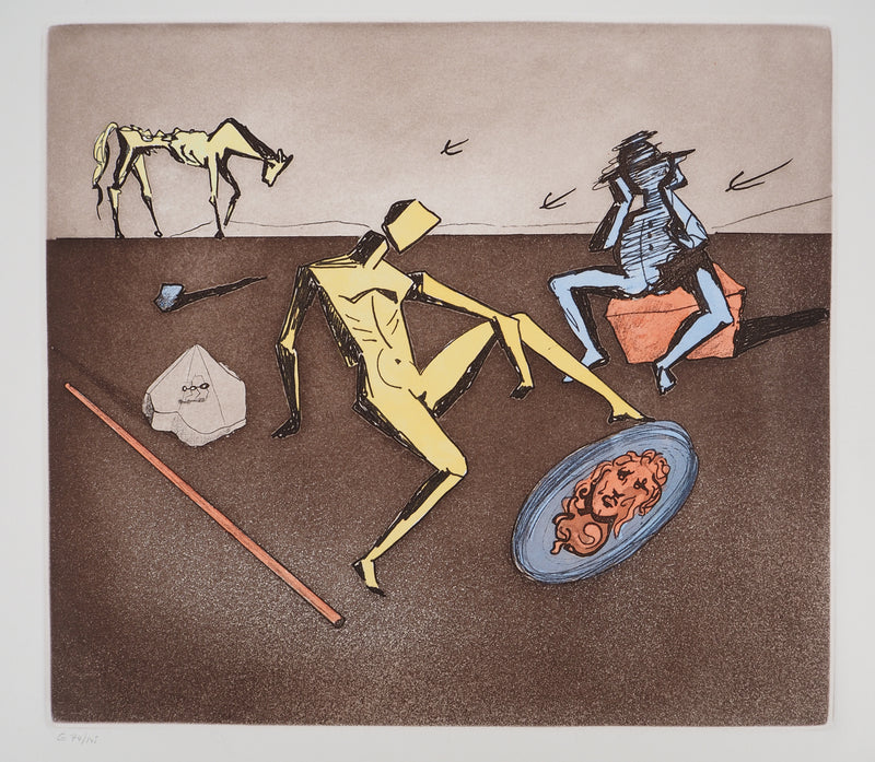 Salvador DALI : Don Quichotte, le Miroir de la Chevalerie, Gravure originale signée