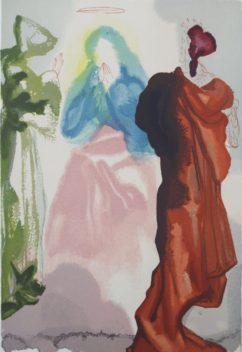 Salvador DALI: Das Gebet des Heiligen Bernhard, Original-Holzschnitt