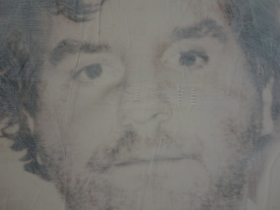 Philippe PASQUA : Autoportrait dans la fumée, Acrylique sur toile signée