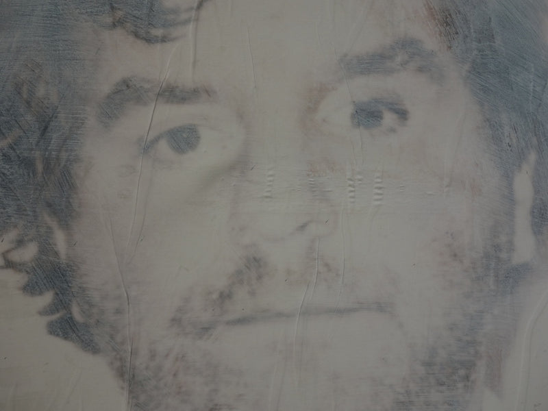 Philippe PASQUA : Autoportrait dans la fumée, Acrylique sur toile signée