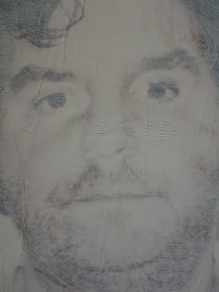 Philippe PASQUA : Autoportrait dans la fumée, Acrylique sur toile signée