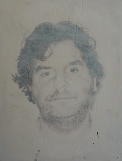 Philippe PASQUA : Autoportrait dans la fumée, Acrylique sur toile signée