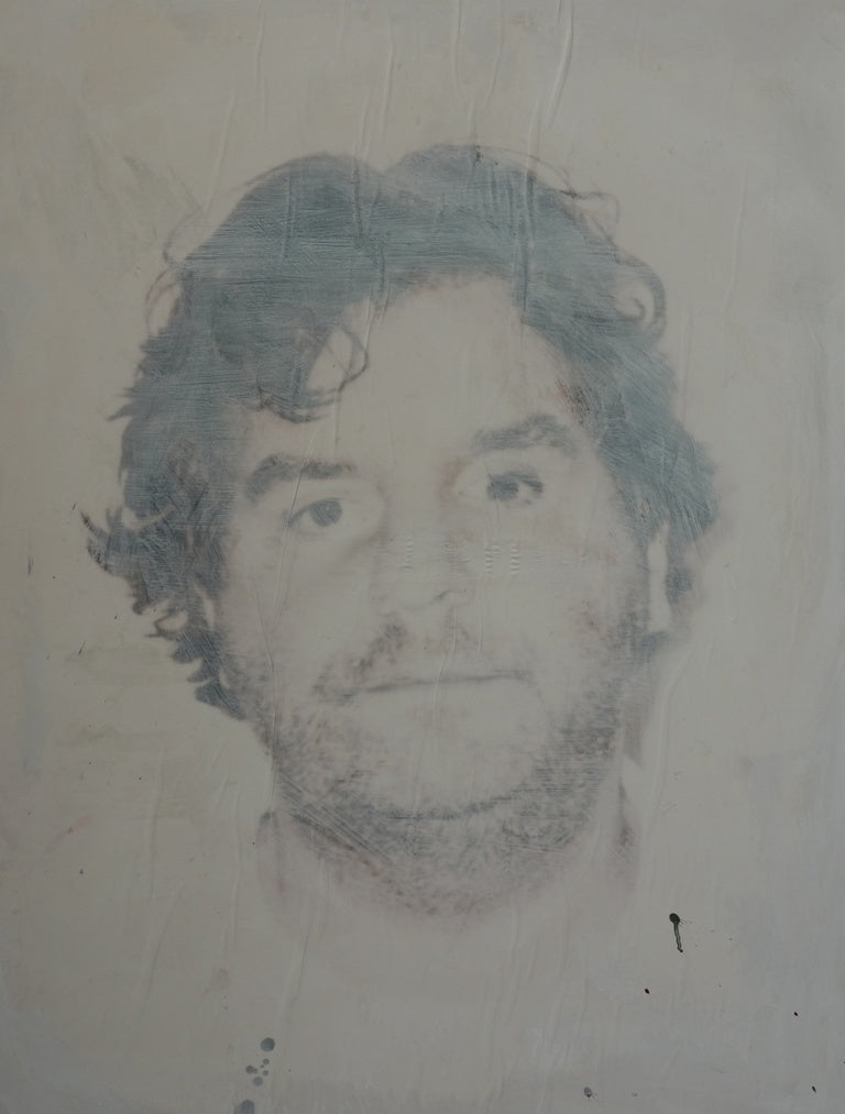 Philippe PASQUA : Autoportrait dans la fumée, Acrylique sur toile signée