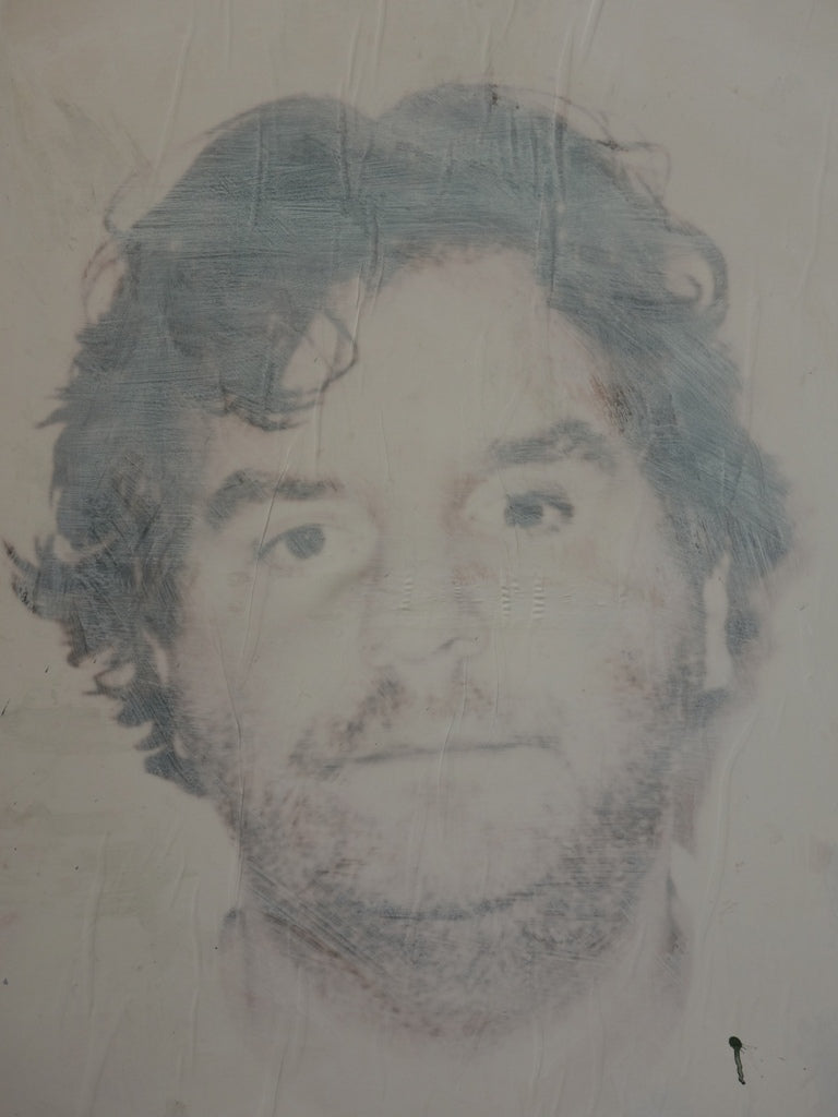 Philippe PASQUA : Autoportrait dans la fumée, Acrylique sur toile signée