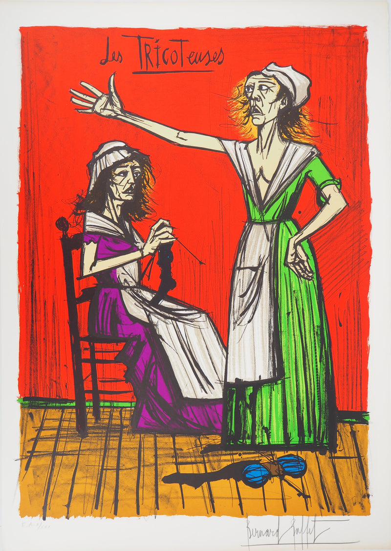 Bernard BUFFET : Révolution, les Tricoteuses, Lithographie originale (vue générale) - Crédit photo : Galerie Art.Paris