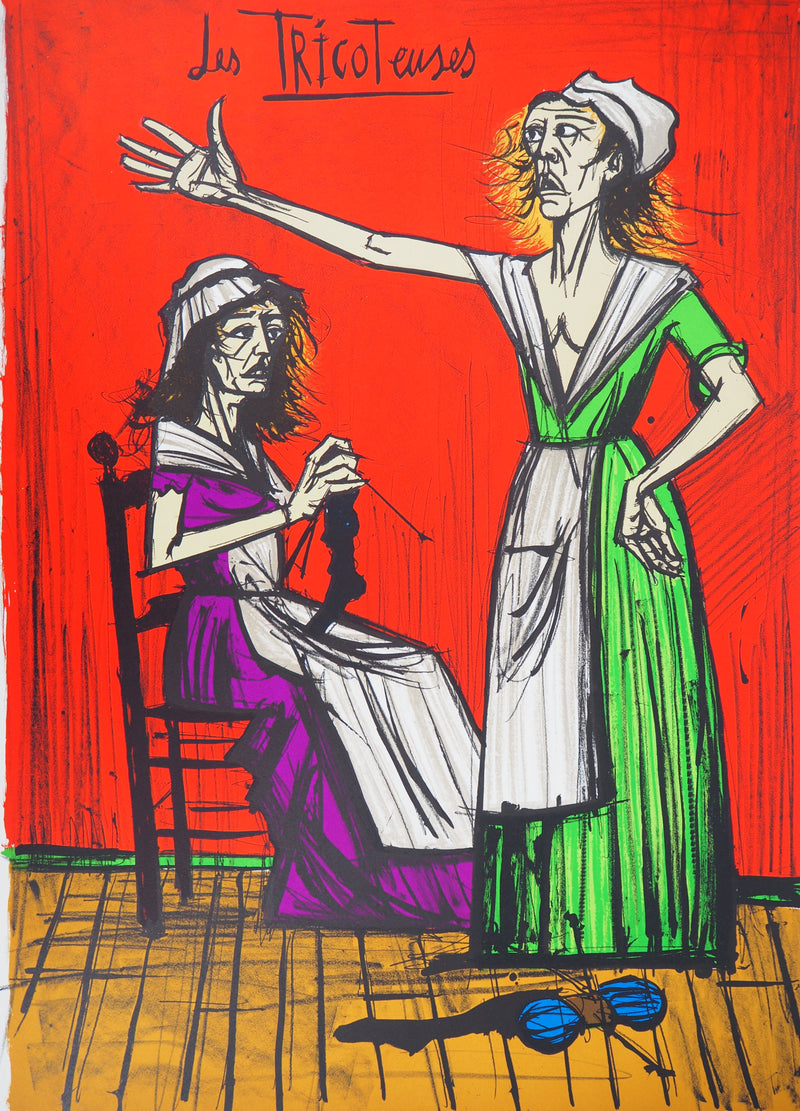 Bernard BUFFET : Révolution, les Tricoteuses, Lithographie originale (photo de détail 3) - Crédit photo : Galerie Art.Paris
