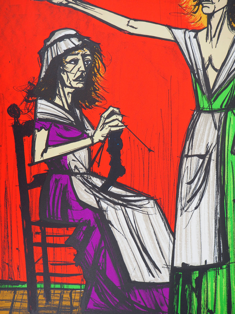 Bernard BUFFET : Révolution, les Tricoteuses, Lithographie originale (photo de détail 4) - Crédit photo : Galerie Art.Paris