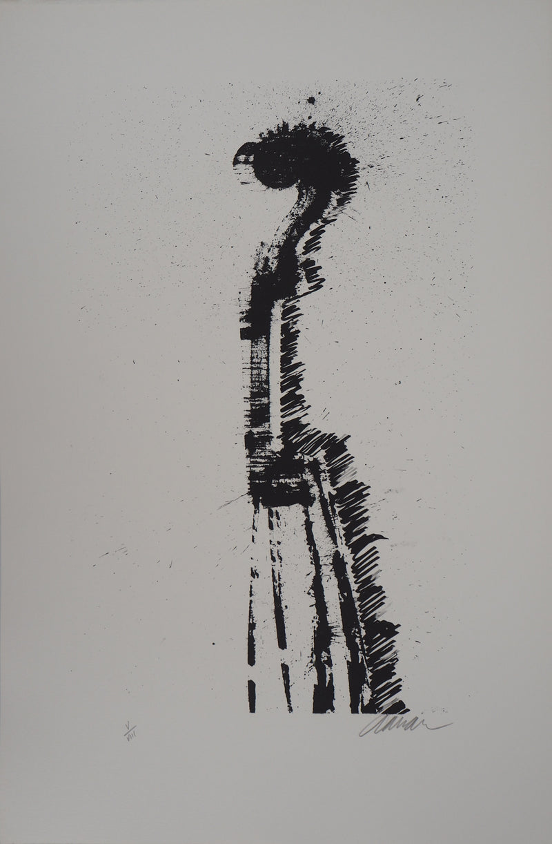 ARMAN : La Volute de violon, Lithographie originale signée (Copie)