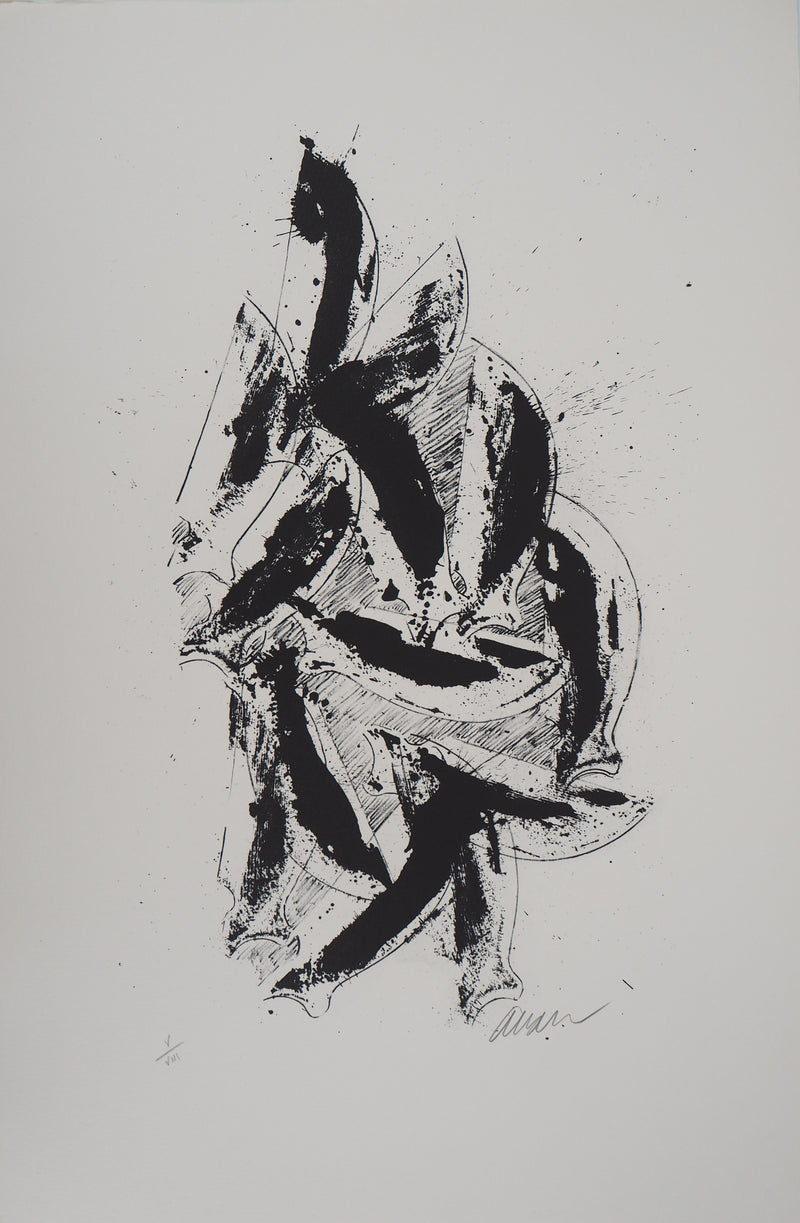 ARMAN : Accumulation de coins de violon, Lithographie originale signée