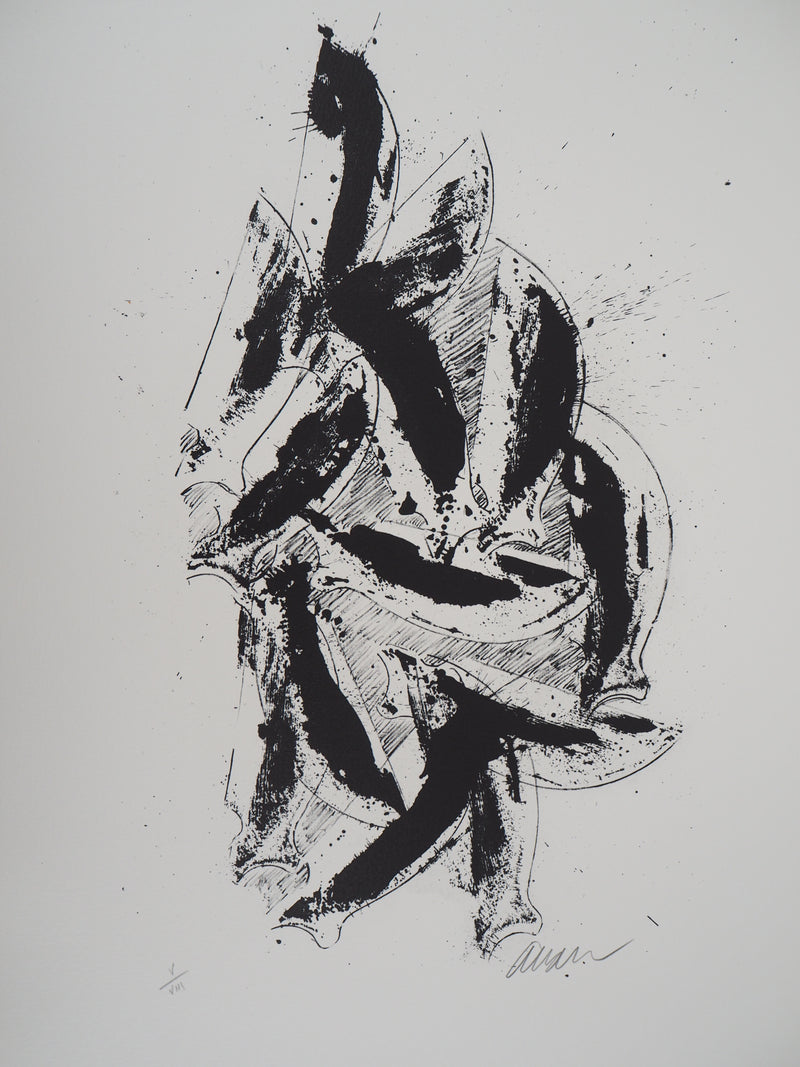ARMAN : Accumulation de coins de violon, Lithographie originale signée