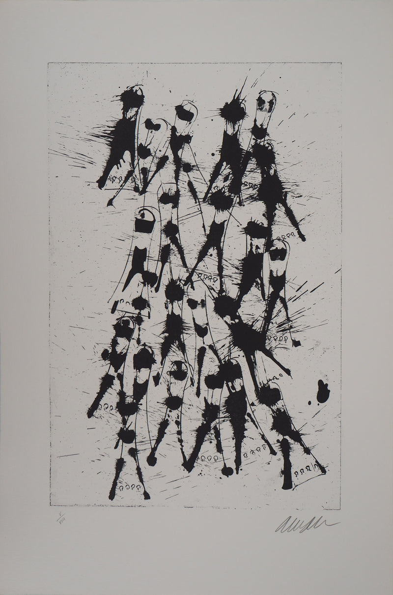 ARMAN : Accumulation de cordiers de violon, Lithographie originale signée