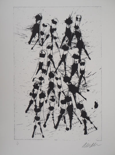 ARMAN : Accumulation de cordiers de violon, Lithographie originale signée