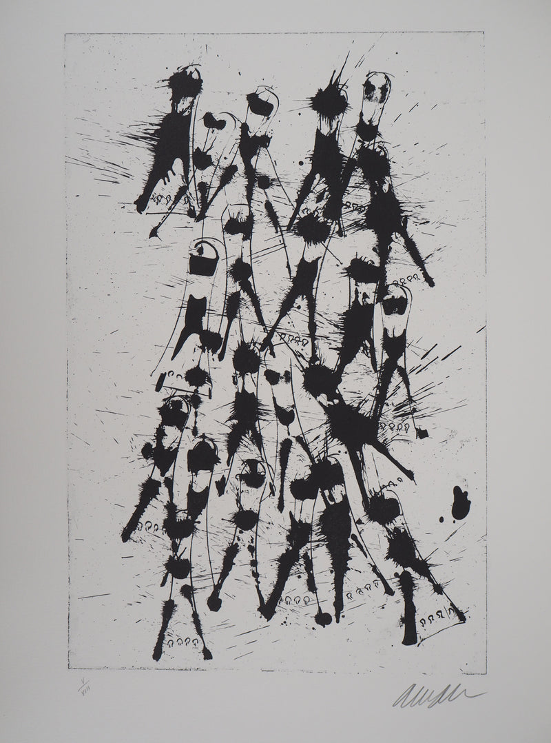 ARMAN : Accumulation de cordiers de violon, Lithographie originale signée