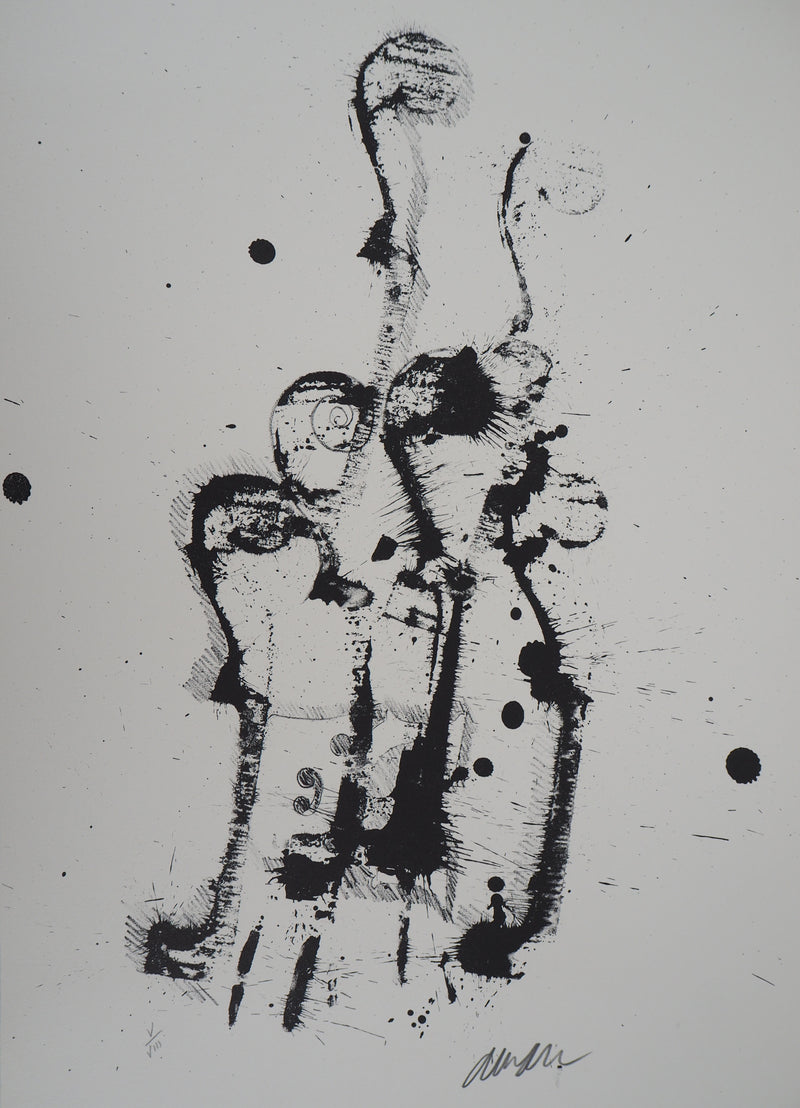ARMAN : Quintette de violons, Lithographie originale signée