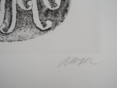 ARMAN : Superposition d'ouïes dans un violon, Gravure originale signée