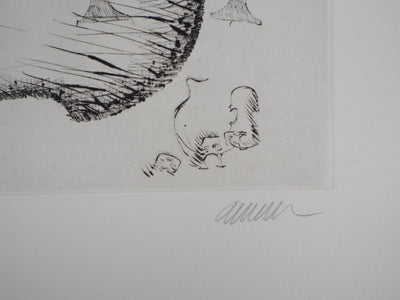 ARMAN : Assemblage de chevalets et violon, Gravure originale signée