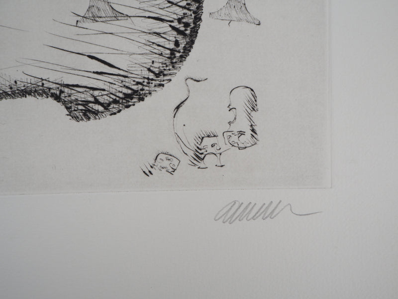 ARMAN : Assemblage de chevalets et violon, Gravure originale signée