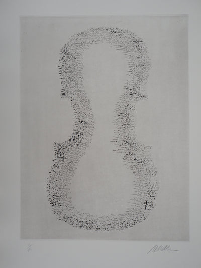 ARMAN : Ombre creuse d'un violon, Gravure originale signée