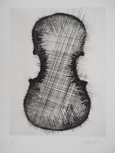 ARMAN : Dos d'un violon, Gravure originale signée