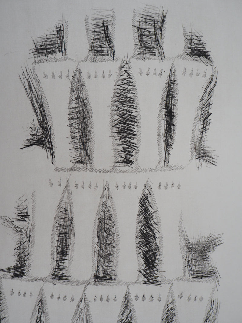 ARMAN : Accumulation de cordiers dans un violon, Gravure originale signée